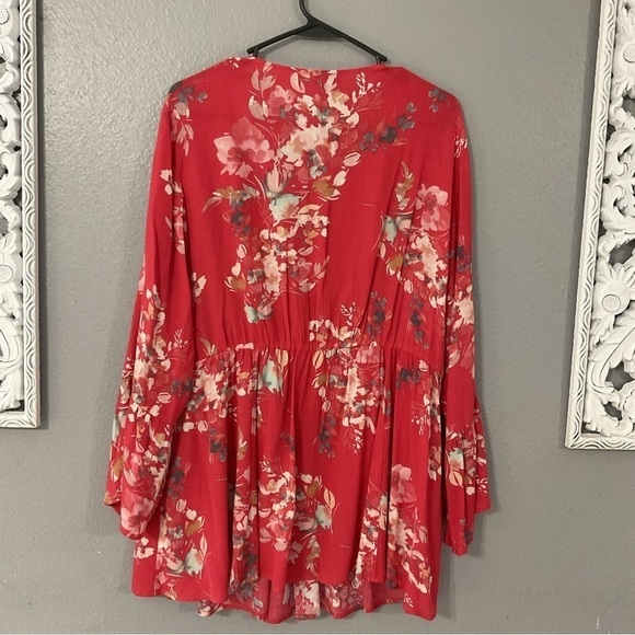 Torrid Babydoll Gauze Crochet Trim Lace-Up Top size 2 (2x) 18-20 - Picture 6 of 9